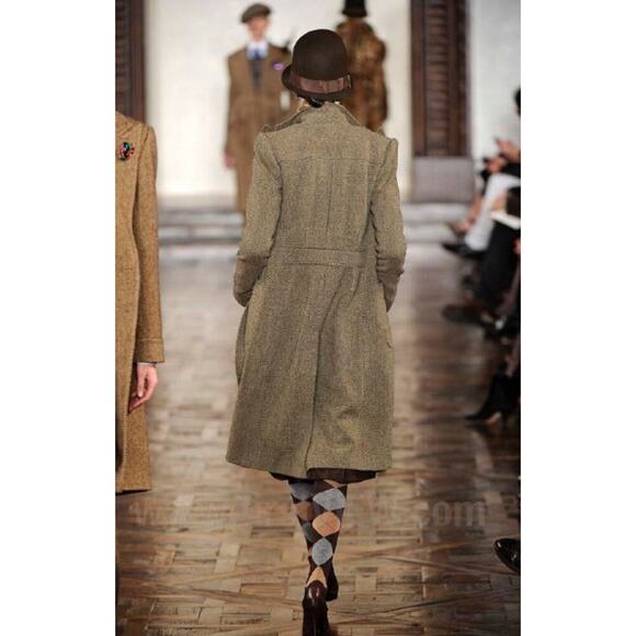 Ralph Lauren Collection Purple Label Wool Cashmere Long Coat Tweed Runway 10 M/L - Picture 4 of 10